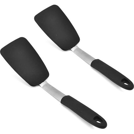 Spatola in silicone in 2 pezzi, piccola, raschietto antigraffio, resistente al calore, raschietto da cucina flessibile, utensile da cucina resistente al calore per superfici rivestite (1/5)