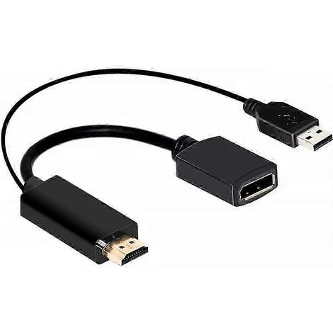 Câble adaptateur HDMI compatible 4K 60 Hz vers DisplayPort, convertisseur HDMI compatible 1080p 120 Hz vers DP, convient pour PC, TV, Xbox, PS4, type simple. (1/5)