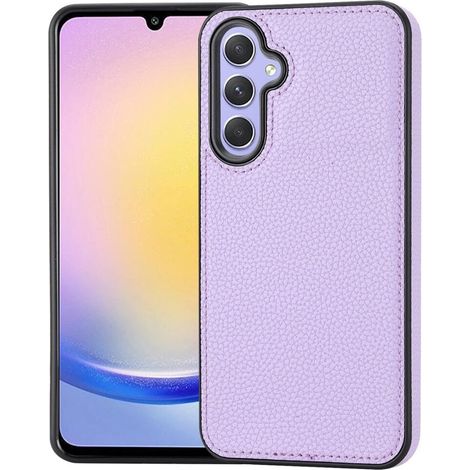 Custodia in pelle per Samsung Galaxy A25 5G, custodia in pelle Lychee, viola + vetro 9H (1/5)