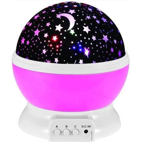 Nachtlicht – Kinder – Sternenprojektor – LED – Rosa – Schlafzimmerdekoration (1/4)