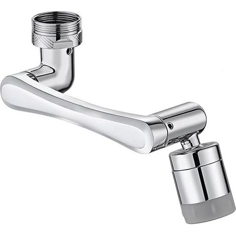 Schwenkbarer Strahlregler für Wasserhähne mit 1440°-Umdrehung, drehbarer Wasserhahnaufsatz mit 2 Sprühfunktionen, multifunktionaler drehbarer Küchenwasserhahn, geeignet für 20 mm, 22 mm und 24 mm Auße (1/5)
