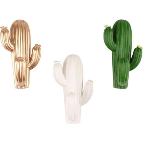 Lntyq 3 Pièces crochet auto-adhésif adhésifs muraux décoratifs support mural crochet de rangement d'épicerie crochet porte-manteau cactus patère crochet mural brancher,548cm (1/5)