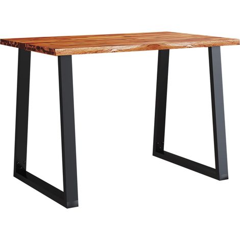 Table de salle à manger design industriel 110 x 70 x 75 cm bois d'acacia et acier DEC036694 (1/5)