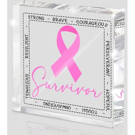 Cadeaux pour survivantes du cancer du sein, Conseil contre le cancer, cadeaux inspirants pour combattantes et patientes du cancer du sein, plaques en acrylique de condoléance (1/5)