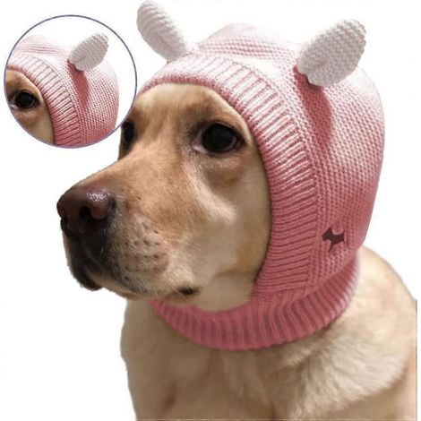 Bonnet tricoté pour chien, grand format, protège-oreilles, manchons chauds pour l'hiver, bandeau pour la tête, le cou et les oreilles. (1/5)