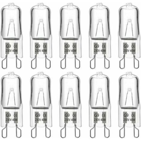 Ampoule Halogene G9 40W 230V, 480LM 2900K Blanc Chaud Dimmable, G9 Ampoules Capsule, pour Lustres, Lampes de Paysage, Appliques Murales, Éclairage d'armoire, Lot de 10 (1/5)