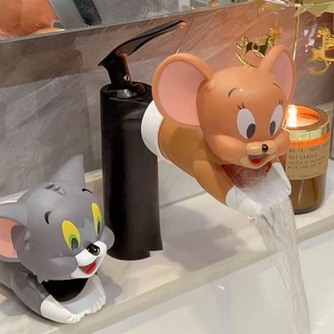 Rallonge de robinet pour bébé améliorée, rallonge de robinet à motif dessin animé, accessoire de robinet pour le lavage des mains des enfants, souris. (1/5)