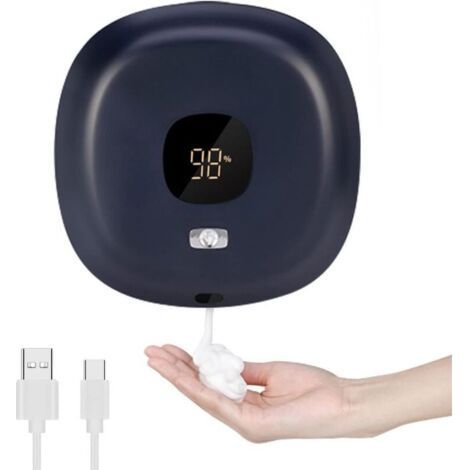 (Dark Blue) Automatic Soap Dispenser, 300ml Touchless Wall Mounted Soap Dispenser, USB Rechargeable Soap Dispenser for Bathroom, Kitchen, Office, School (1/3)