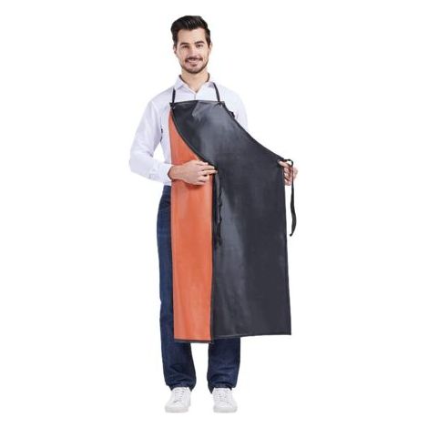 Tablier de Travail Mince PVC Poids léger Imperméable Tablier d'Abattoir Unisexe Tablier d'Usine Résistant à l'Huile l'Eau (1/5)