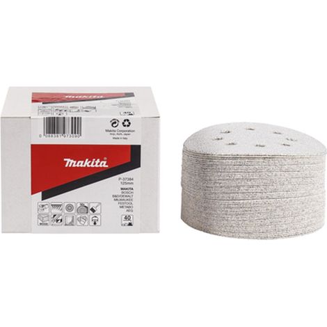 MAKITA Schleifpapier Klett 125 mm 8 Löcher K80, 50 Stück P-37409