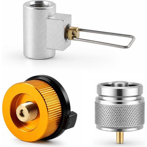 Adaptateur Camping Gaz, Adaptateur de Recharge de Réservoir de Gaz  3 Pièces Adaptateur Bouteille Gaz,Adaptateur Gaz,Conversion Gaz pour Réchaud Camping Accessoires Butane (1/5)