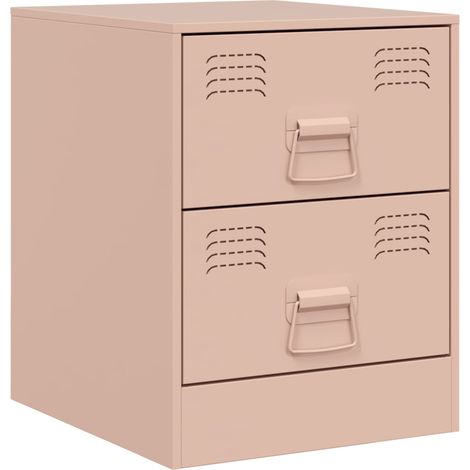 Maison Exclusive - Comodino Rosa 34,5x39x44 cm in Acciaio