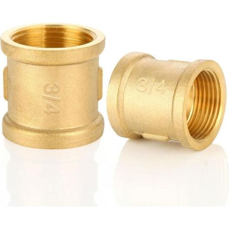 Raccordo in ottone G3/4" femmina/femmina, 2 pezzi, raccordo solido per tubi e serbatoi d'acqua