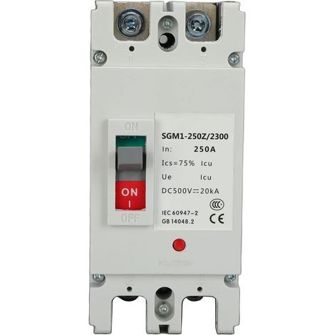 Disjoncteur bipolaire MCCB, interrupteur de protection pour batterie solaire, sectionneur, 250 A, 500 V (1/5)