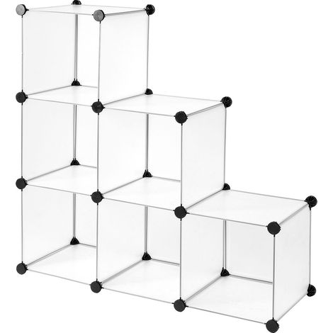 dibea Würfelregal 6 Fächer, modulares Stecksystem, flexibel erweiterbar, robust & wasserabweisend, ideal als Schuh- oder Kleiderregal