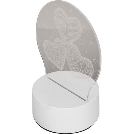 3D-Nachtlicht mit Farbverlauf, USB-betrieben, herzförmiges Design