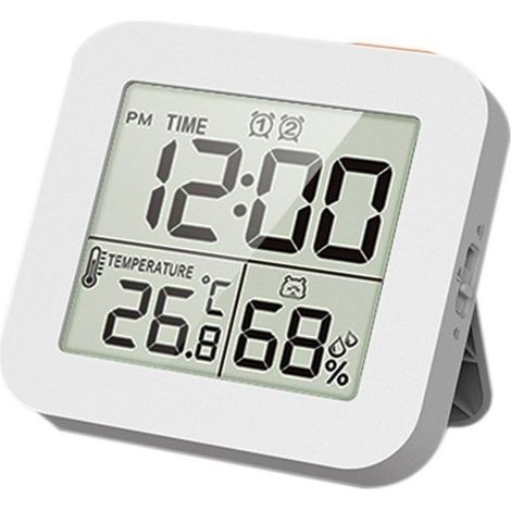 (Weißes) Multifunktions-Thermo-Hygrometer mit LCD-Digitalanzeige, Uhr und Zyklustimer (zwei Sätze) (1/5)