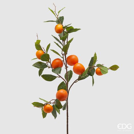EDG Enzo De Gasperi Ramo Arancia x8 con Foglie Pianta Artificiale H 95 Cm Arancione (1/3)