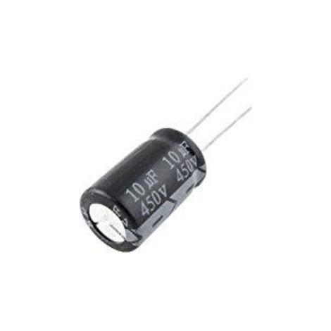 Elektrolytkondensator 10uF 450Vdc Größe 13x20mm Radial