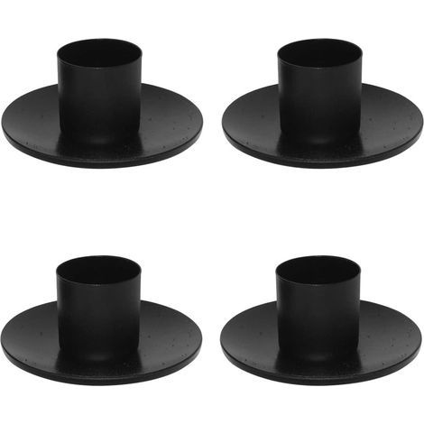 4 Pièces Bougeoir Noir en Métal - Chandelier Vintage avec Porte-Bougie Décoratif pour Salon/Salle à Manger/Chambre - Décoration Cheminée et Table (1/5)