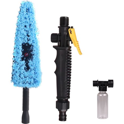 Juego de 2 cepillos azules para coche para una limpieza sin arañazos con dispensador.
