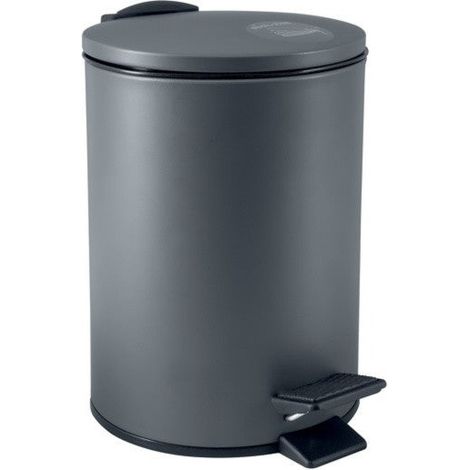 Spirella - Cestino a Pedale Adelar - Acciaio Opaco - Meccanismo Slow Close Silenzioso - Rivestimento Anti-Tracce - Design Moderno ed Elegante - Grigio Opaco - 3L (1/2)
