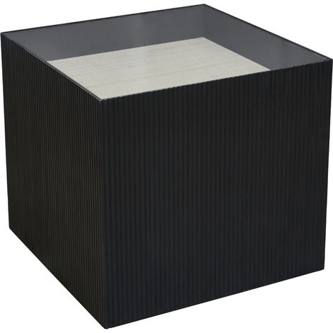 SVITA EVA Beistelltisch Wohnzimmertisch 50x50cm Paulownia Holz Schwarz / Natur