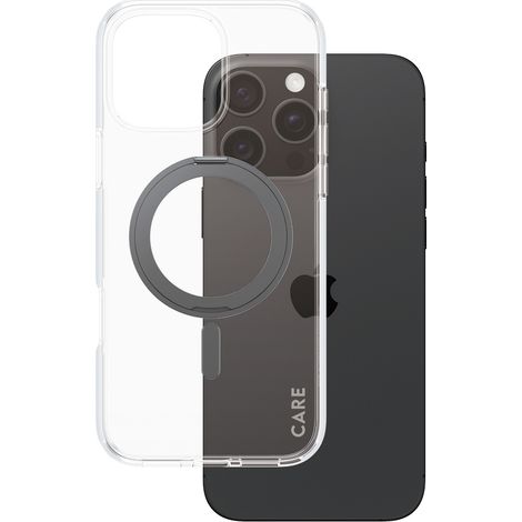 PanzerGlass CARE by ® Feature Case Transparent m. Schwarz Kickstand & MagSafe iPhone 16 Pro Max, Cover, Apple, Apple - iPhone 16 Pro Max, Transparent (1/2)