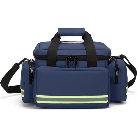 Notfalltasche für medizinische Notfälle, leer, Deluxe, mit Trennwänden, marineblau