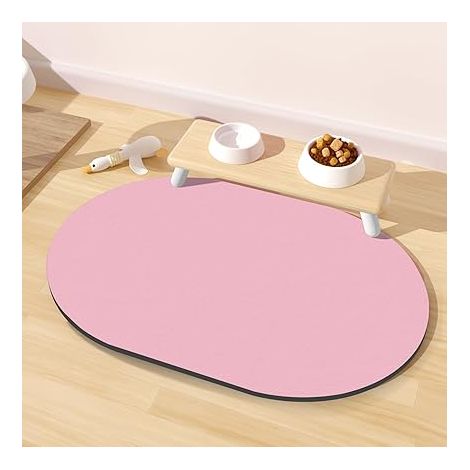 Absorbant Tapis Gamelle Chien, 60x40CM Antidérapants Tapis Gamelle de Chien avec Support en Caoutchouc (1/2)