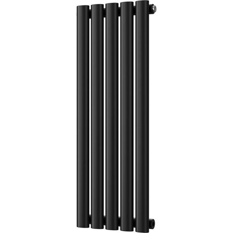 Omeara - Black Designer Radiator H800mm x W290mm Single Panel