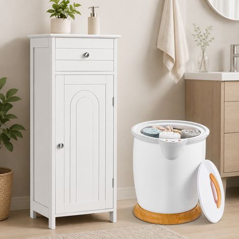 Ensemble de salle de bains « Spa » (2 pièces) – Seau chauffant pour serviettes de 20 litres et meuble de salle de bains à tiroirs sur pieds (1/4)