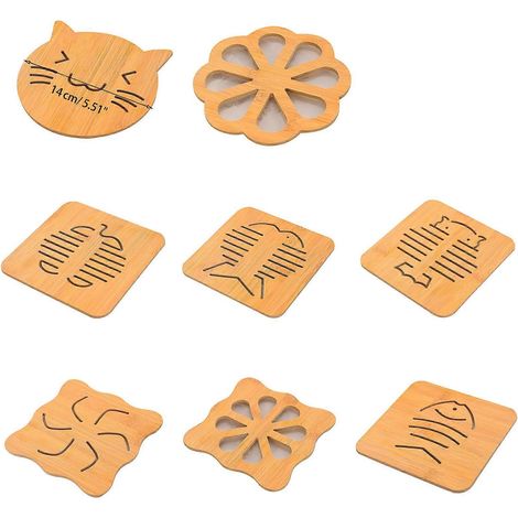 Dessous de verre en bois anti-brûlure, isolant thermique, pour gravure créative, tapis de thé zen, porte-tasse, dessous de tasse, accessoires pour tasses
