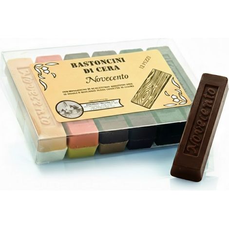 BASTONCINO DI CERA colore noce scuro- 12 pezzi  - NOVECENTO