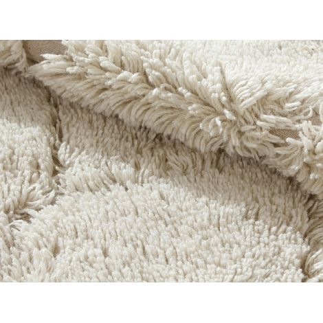 Tapis tufté 100% laine - 200 x 290 cm - Blanc cassé - 2250g/m² - MONCALVO
