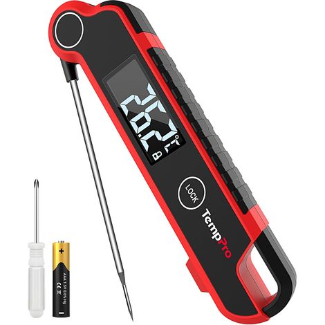 TempPro TP620 Thermocouple Meat Thermometer Ambidextrous Thermometer with Backlit LCD Display and Motion Sensor for Smoker and BBQ (1/5)