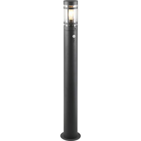 REALITY Borne lumineuse PALOMA, E27, IP44, sans ampoule, capteur de mouvement, noir, 100 cm (1/4)