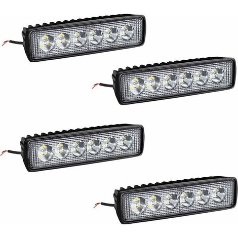 4 x 18W LED-Arbeitsscheinwerfer, Lichtleiste, Arbeitsleuchte – IP67 Aluminium-Zusatzscheinwerfer für Geländetraktoren mit Reflektor – Fei Yu (1/4)