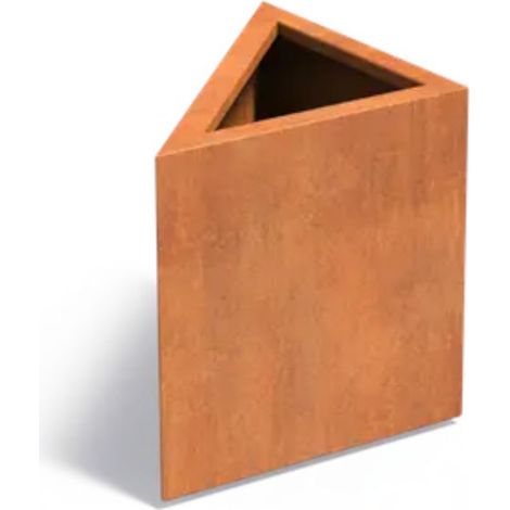 Adezz Pflanzkübel Triangle aus Corten-Stahl Pflanzgefäß Größe 60x60x60 cm (1/2)
