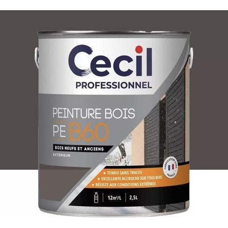 Peinture Bois Glycéro Cécil Professionnel PEB60 Brun Foncé Satin 2,5 L (1/2)