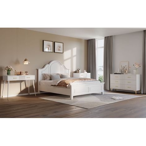 Commode moderne 80x35x79,5cm 2 portes + 2 tiroirs,poignées et pieds métalliques,rangement salon/couloir/salle à manger