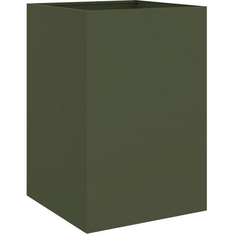 Maison Exclusive - Pflanzkübel Olivgrün 52x48x75 cm Stahl