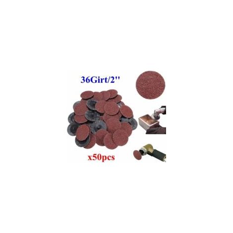 50Pcs 36 Grit 2' Roll verrouillage Ponage disques Type R Roloc Convient pour Abrasif - - Crezuo (1/4)