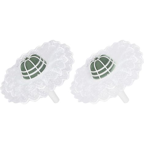 2 Ensembles Porte-Bouquet Blanc en Plastique, Facile à Manipuler et Transporter, Élégantes pour Mariée, pour Décoration de Cérémonie de Mariage (1/5)