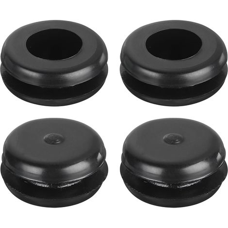 60 Pièces de Passe-Fils en Caoutchouc 3/8" (10mm) Trou de Perçage, 1/4" (8mm) ID Bouchons de Trou à Double Face pour Gaine de Câble Pare-Feu, Protection de Câble, Noir (1/5)