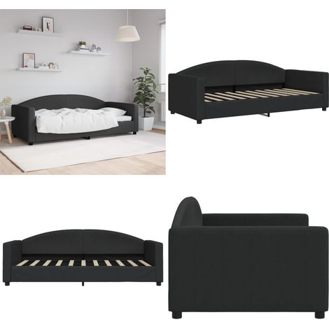 vidaXL Tagesbett Schwarz 90x190 cm Stoff (1/5)