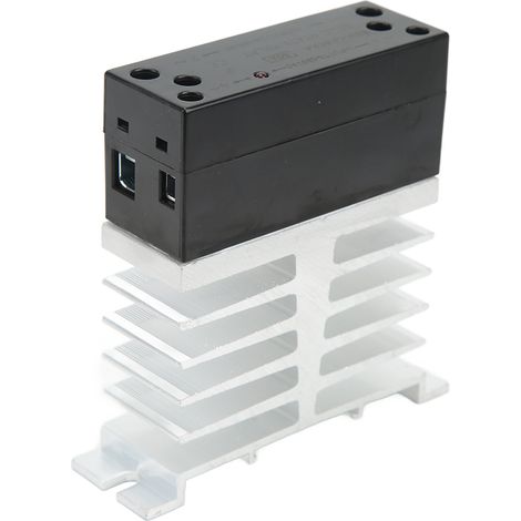 Relais à semi-conducteurs AC/AC 80A avec dissipateur thermique ignifuge, entrée 70-280VAC, sortie 24-480VAC, module SSR robuste (1/5)