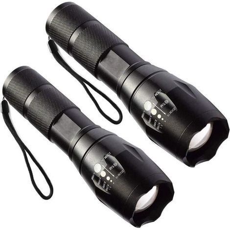 2 Stück extrem leistungsstarke LED-Taschenlampen, Zoom-Taschenlampe für Stromausfall/Notfall/Camping/Wandern (1/4)