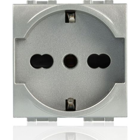 Bticino NT4140/16 presa schuko tedesca 2P+T per serie Living Light grigio tech