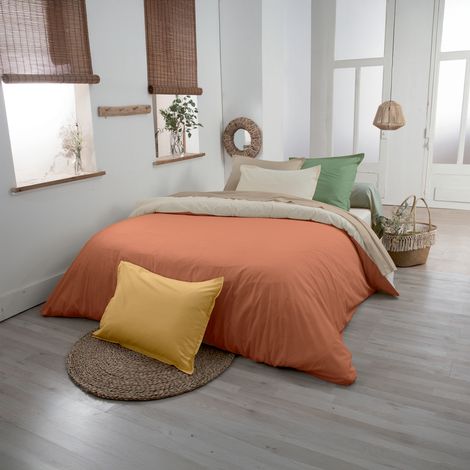Housse de couette en coton biologique Terracotta 140x200 cm (1/2)